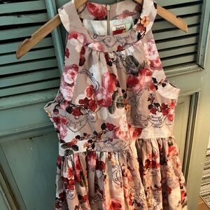 ModCloth Floral Dress by Fervour - Pink and Red